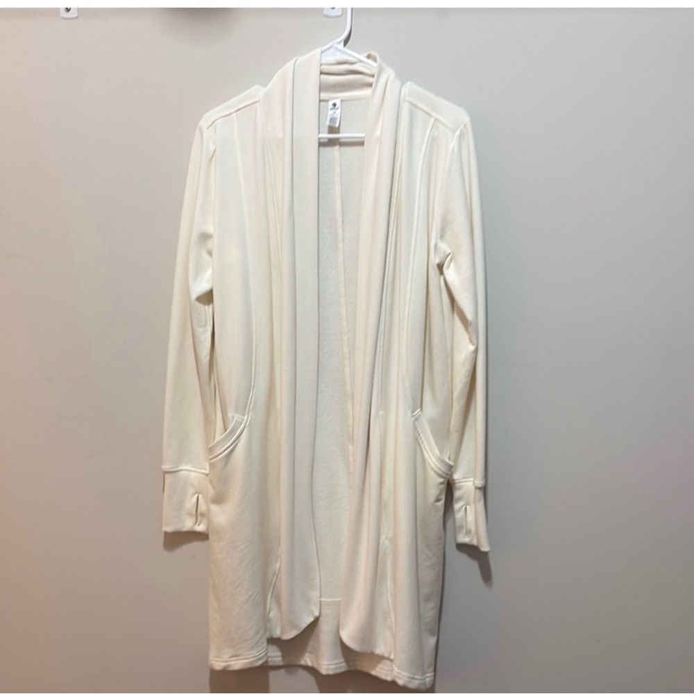 90 Degree By Reflex Ribbed Cream Cardigan